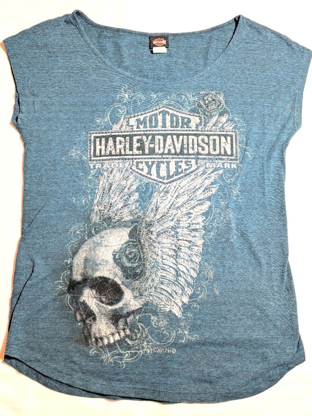 Women's Harley-Davidson Tank Skull Rhinestone Top Cancun Mexico Size: Large